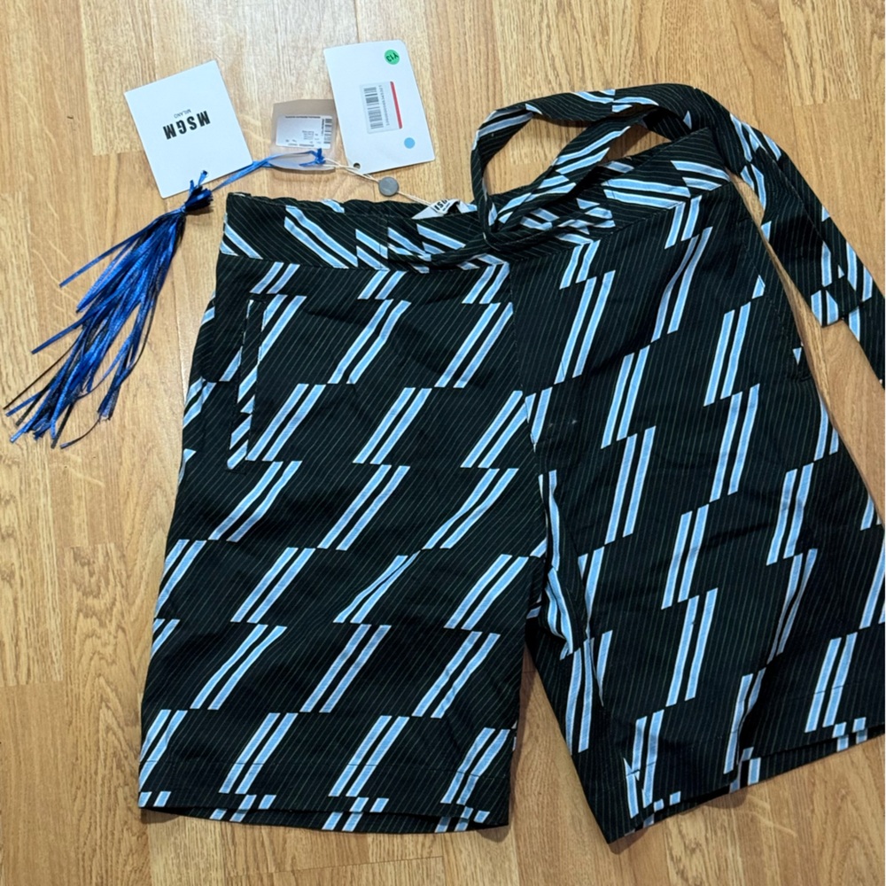 MSGM Black and Blue Zigzag Skirt - Picture 2 of 13